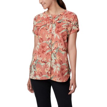 Columbia Camp Henry Relaxed, Camisa Coral Oscuro Para Mujer | 390528-QLN